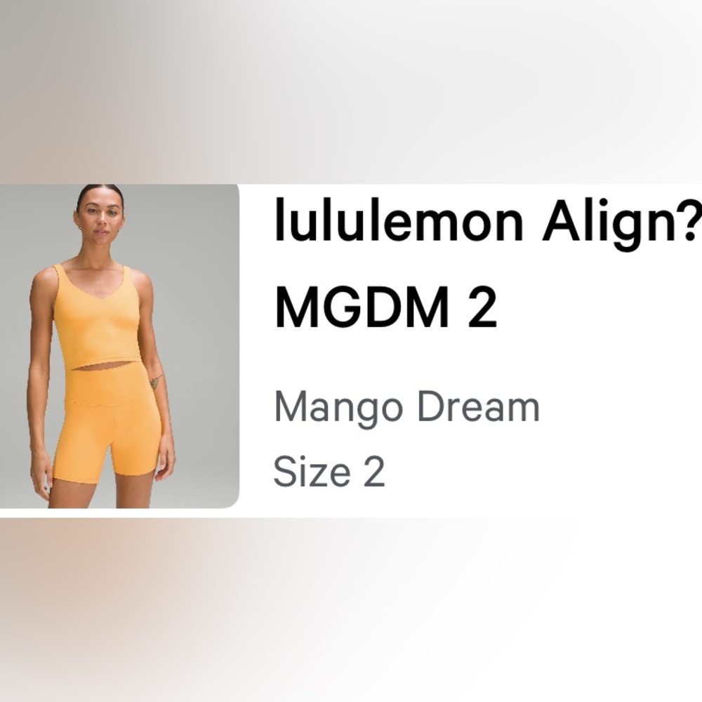 Womens Lululemon Align Tank orange mango